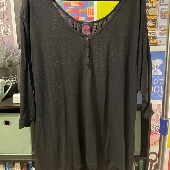 Black 3/4sleeve top - Picture 1 of 3